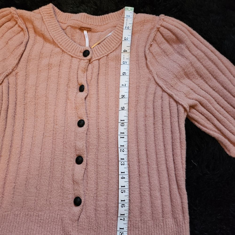Free People Pink Ribbed Cardigan - Picture 6 of 7